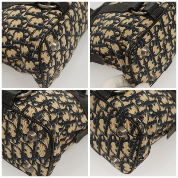 Christian Dior Trotter Canvas Hand Bag Navy Silver Auth sw686 - Picture 14 of 16